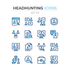 Headhunting icons. Vector line icons set. Premium quality. Simple thin line design. Modern outline symbols collection, pictograms.