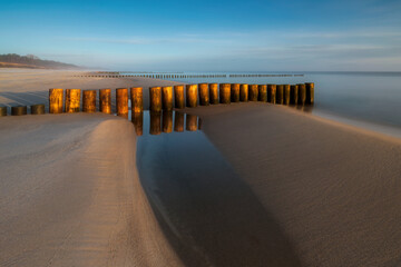 View of the beach on the Baltic Sea, Chałupy, Hel peninsula, Poland