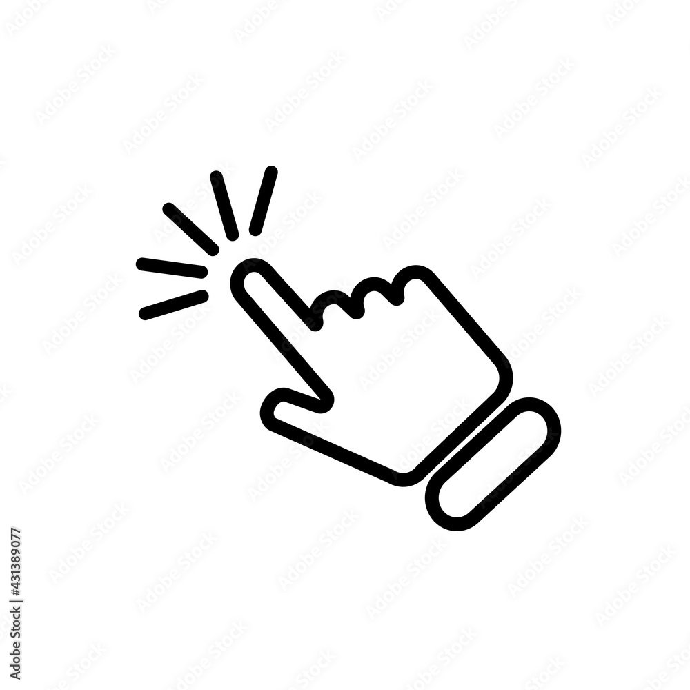 Poster cursor icon symbol. click icon stock vector on white background
