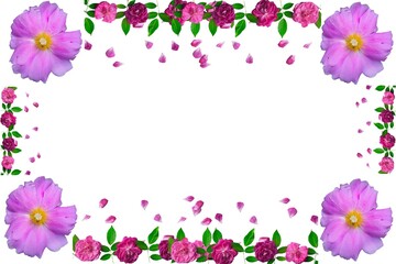 Fototapeta na wymiar Marco de rosas para tarjetas de regalos, día de las madres, bodas, día de la mujer, 8 de marzo, cumpleaños, invitaciones