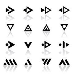 Abstract triangle shape icons. Geometric design elements set.