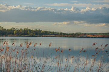 Landscape photography, sunset on a wild lake