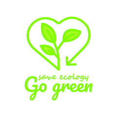  save ecology go green vector