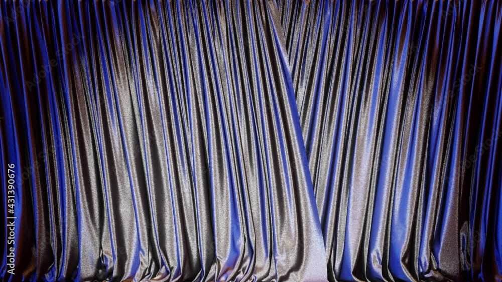 Aufkleber realistic 3d animation of the gray metallic textured glittering show stage curtain rendered in uhd w