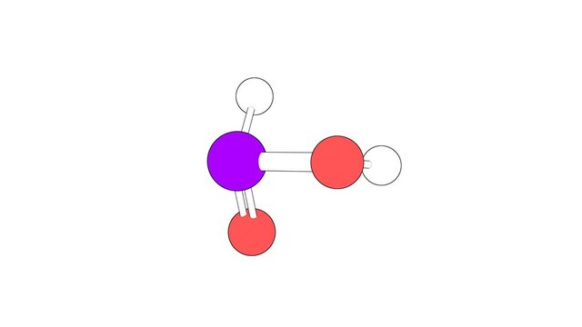 360&ordm; realistic 3D view of Hydroxy(Oxo)Phosphanium as a seamless loop over a white opaque background with alpha mask. Also called h3po2 and hypophosphorous acid (nf).