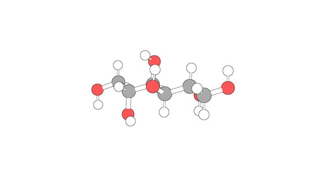 360&ordm; realistic 3D view of D-Mannitol as a seamless loop over a white opaque background with alpha mask. Also called mannitol and mannite.