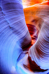 Antelope Canyon, lights and colors on the rocks, Arizona, Usa