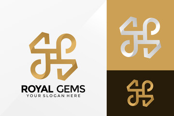 Royal Diamond Gems Logo Vector Design. Brand Identity emblem, designs concept, logos, logotype element for template.