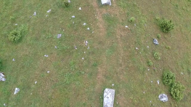 Necropolis with stecak near Umoljani in Bosnia and Herzegovina.