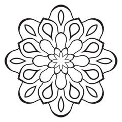 Cute Mandala. Ornamental round doodle flower isolated on white background. Geometric decorative ornament in ethnic oriental style.