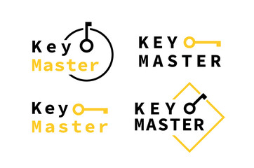 Key master logo design. Concept of easy opening the lock and key selection. Logo for your business. Vector illustration