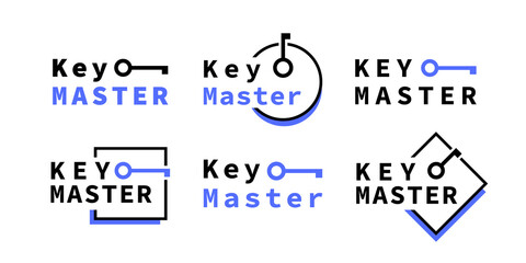 Key master logo design. Concept of easy opening the lock and key selection. Logo for your business. Vector illustration