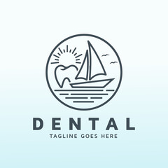 Make dental logo with boat logo design templates idea