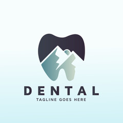 Mountain Dental office for all ages vector logo design
