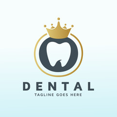 Queen dental specialty for root canal treatment logo design