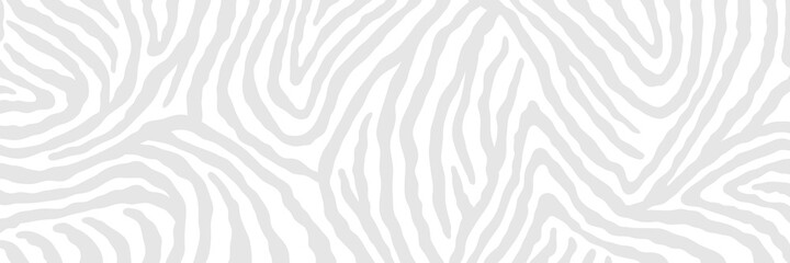 Vector abstract animalistic background. Freehand illustration of zebra skin print. Long horizontal banner. © Anna