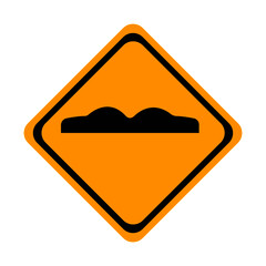 Traffic sign, Uneven road surface sign on white background, Vector EPS10