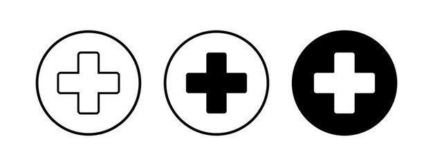 Obraz premium Plus Icons set. Add plus icon. Addition sign. Medical Plus icon