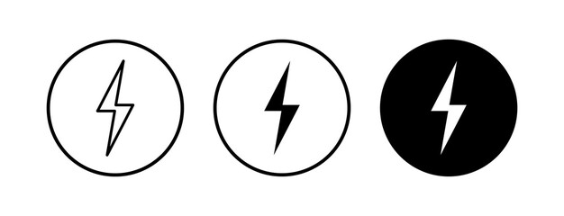 Lightning icons set. Bolt icon vector. Energy and thunder electric icon