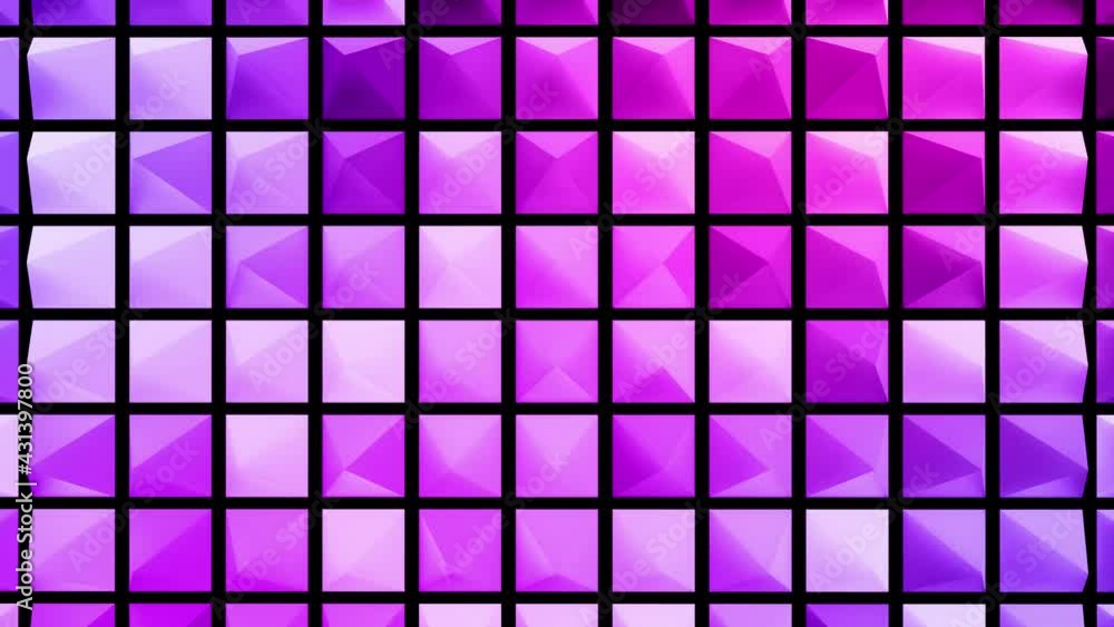Poster abstract festive background with red blue gradient color pyramids on a plane flashing neon light ran