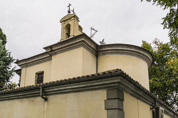 Fototapeta na wymiar Neoclassical chapel Ermita de San Antonio de la Florida built from 1792 to 1798 on the orders of King Carlos IV. Madrid, Spain.