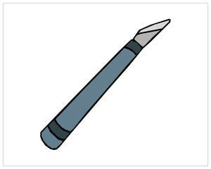 cutting pencil illustration character vector clip-art element