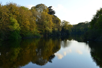 Fototapeta na wymiar Queens valley reservoir, Jersey, U.K. A calm Spring evening.