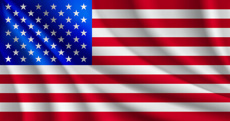 Usa flag illustration. united states of america wavy flag
