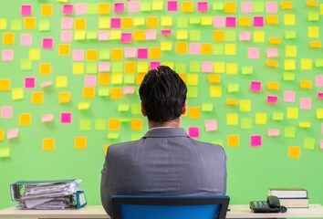 Businessman with many conflicting priorities