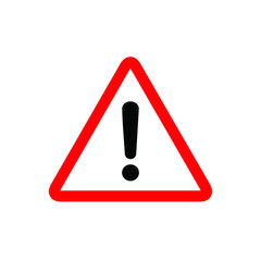 Hazard warning symbol. Danger sign, warning sign, attention sign. Danger warning attention icon with exclamation mark. Risk sign red black and yellow. Опасность.