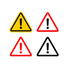 Hazard warning symbol. Danger sign, warning sign, attention sign. Danger warning attention icon with exclamation mark. Risk sign red black and yellow. Опасность.