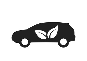 eco car icon. zero emission vehicle, environmentally friendly and eco transport