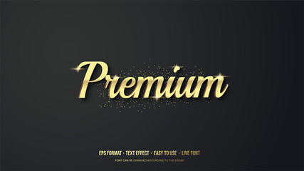 Editable text effect with luxury gold premium writing.