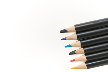 pencil crayons isolated on white