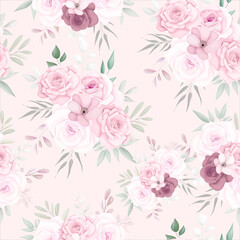 Elegant floral seamless pattern with beautiful soft flowers
