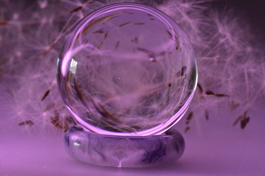 Purple Transparent Glass Ball