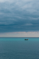 Naklejka premium Fisherman in the Mediterranean