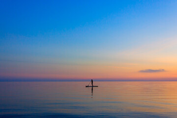 dramatic sunset on Huron Lake, Province Bay, Ontario, Manitoulin Island