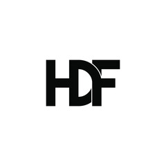hdf letter original monogram logo design