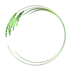 稲穂のフレームイラスト　緑