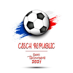 Soccer ball on the flag of Czech Republic