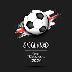 Soccer ball on the flag of England