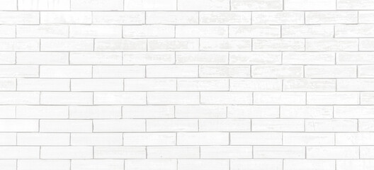 Fototapeta premium White brick wall texture background in rural room.