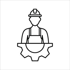 Technician icon with simple silhouette design. vector illustration on white background.