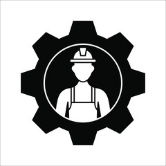Technician icon with simple silhouette design. vector illustration on white background.