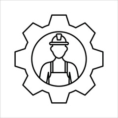 Technician icon with simple silhouette design. vector illustration on white background.