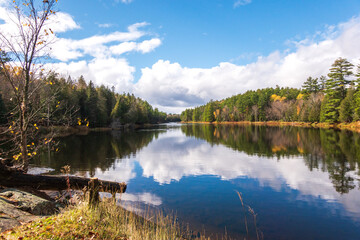 Tranquility on the Madawaska River in Eastern Ontario. - obrazy, fototapety, plakaty