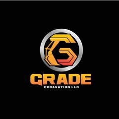 o g excavator construction logo designs simple modern