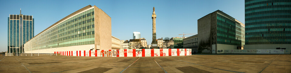 Old Ministry of Education district in Brussels - panoramic view of brussels