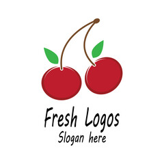 Cherry logo template design illustration